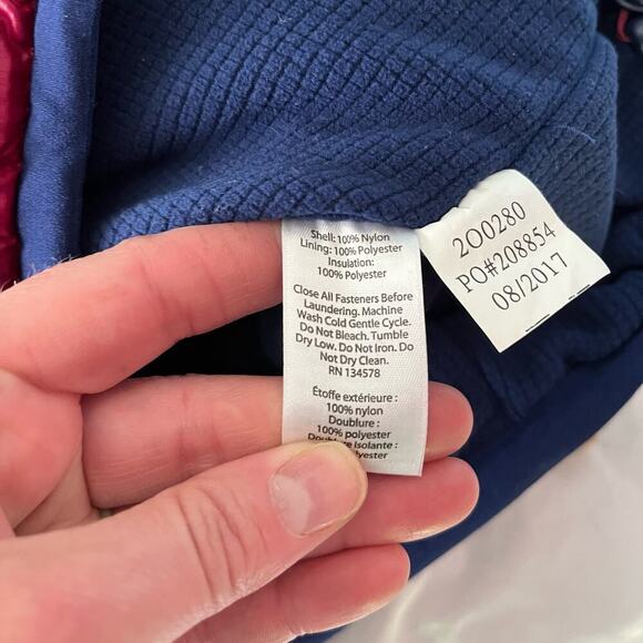 Vineyard Vines Marron & Blue Shiny Mountain Weekend Quilted Puffer Vest Small - Picture 9 of 9